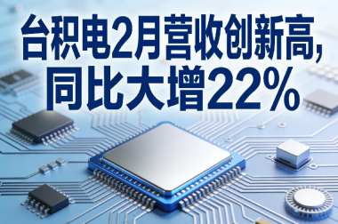 台积电2月营收创新高，同比大增22%