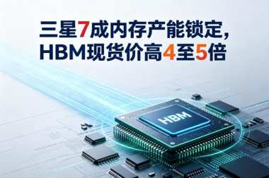 三星7成内存产能锁定,HBM现货价高4至5倍 三星7成内存产能锁定,HBM现货价高4至5倍